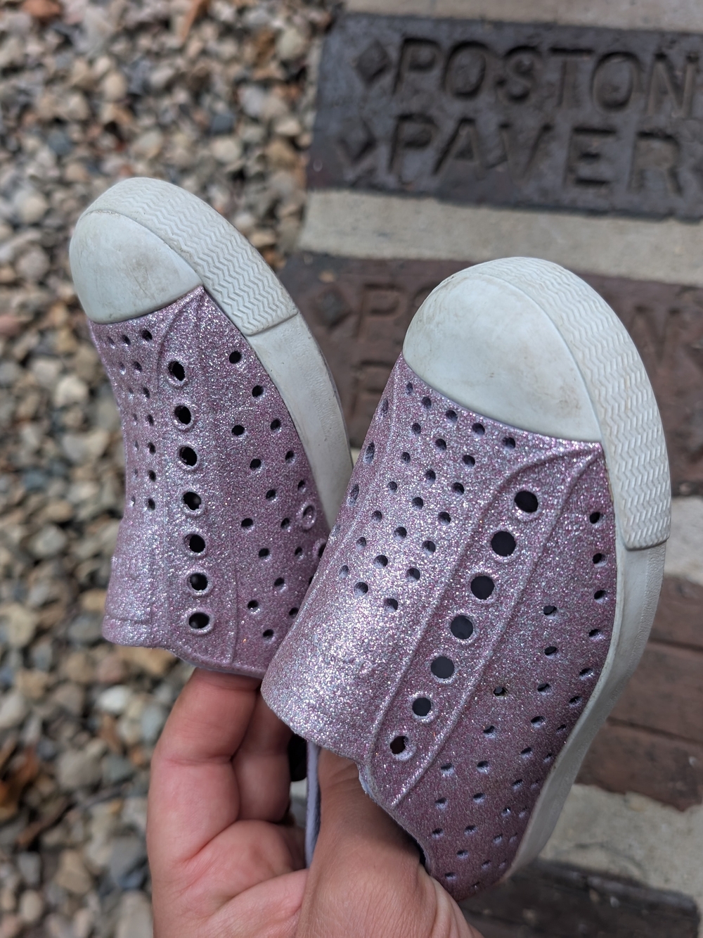Native Kids Slip-On Jefferson Sneakers in Purple Glitter